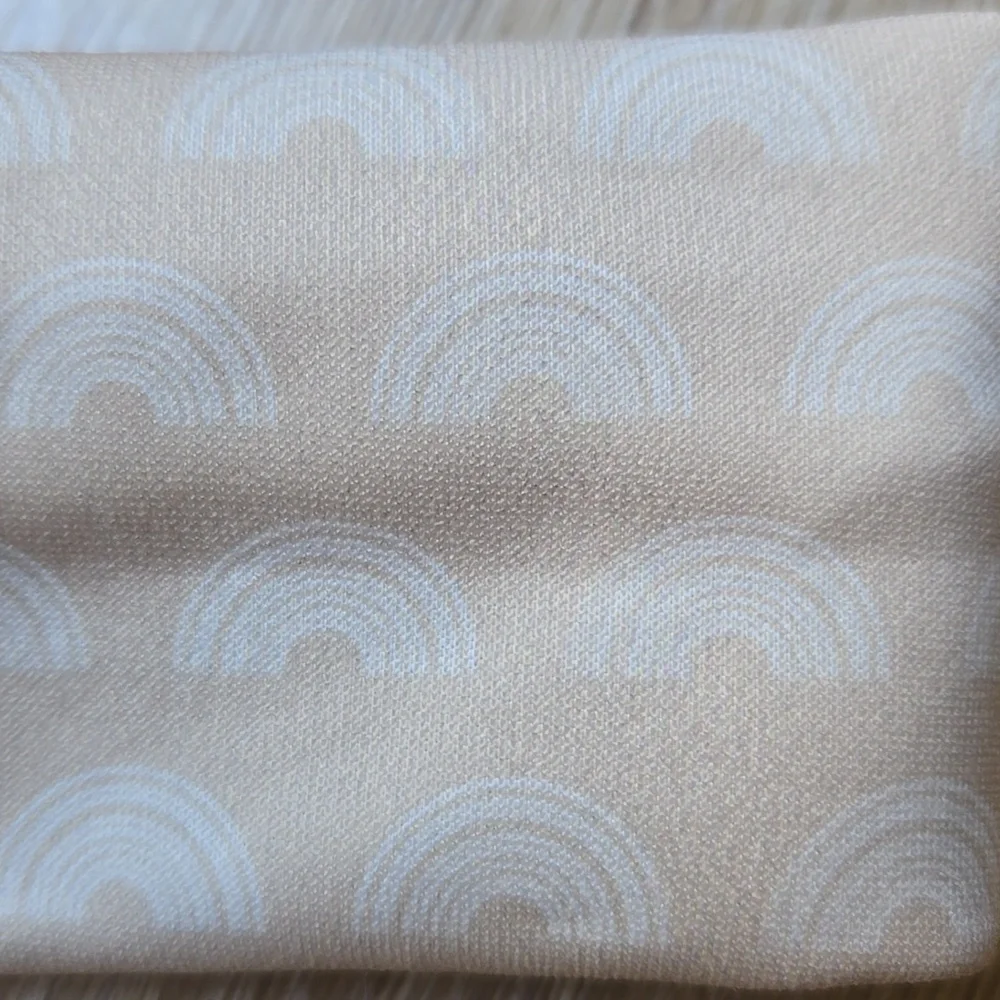 Retro Rainbow Knotted Headband Neutral Boho Beige Hair Wrap Soft Stretch Top